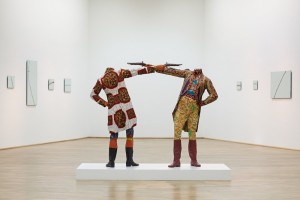 Yinka Shonibare, How to Blow Up Two Heads at Once (Gentlemen), 2006.  Courtesy of the artist and Colecçõ Sindika Dokolo, Luanda.  